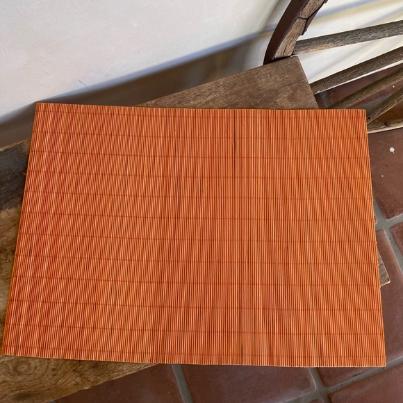 MCM TIKI BAR Place Mats Decor Item Vtg 50’s/60’s Orange Bamboo Woven Set 3 RARE - Picture 8 of 8